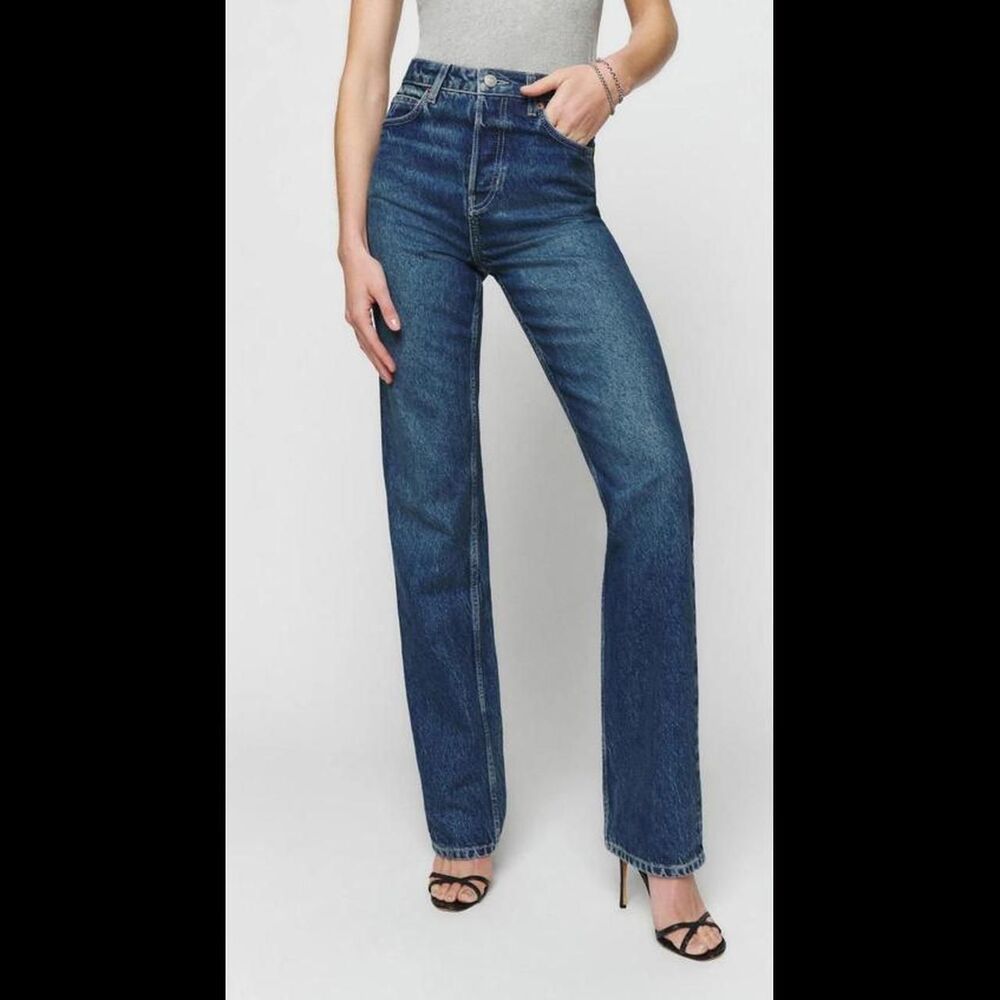 Reformation Women's Blue and Navy Jeans